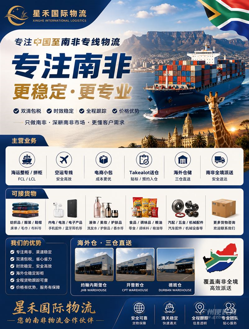 中国至南非莱索托专线物流｜双清包税到门 稳定靠谱跨境货运服务